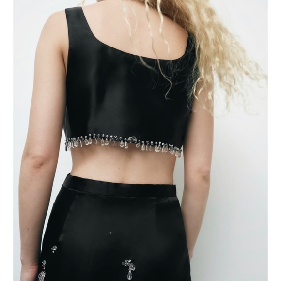 ZARA JEWEL TRIM TOP  AND SKIRT LIMITED EDITION SIZE SMALL - Picture 5 of 15